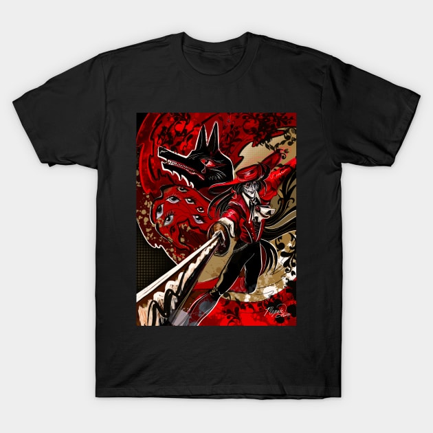 ALUCARD Inner demons Vampire Illustration Hellsing T-Shirt by Magenta Arts